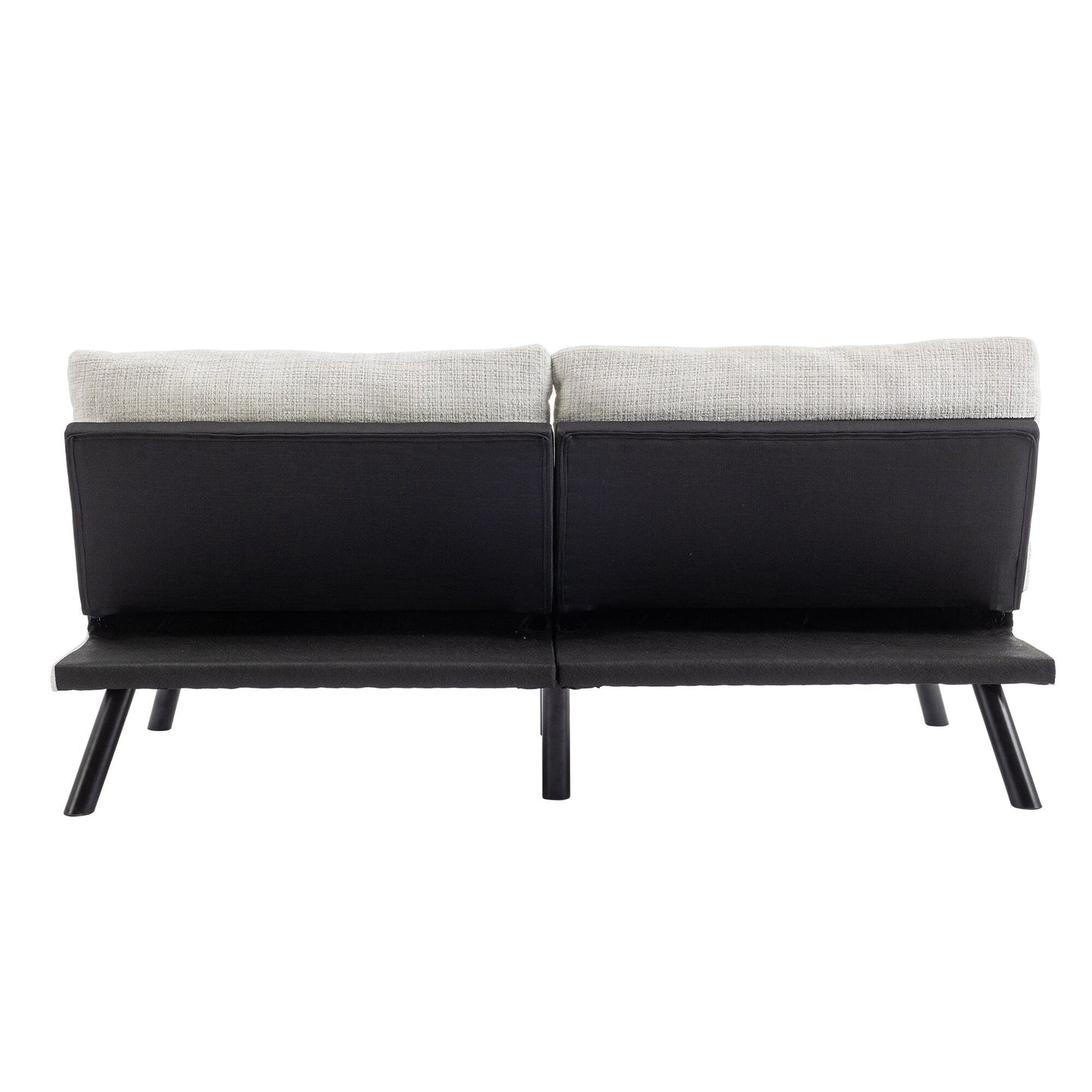Canapé-lit futon convertible en chenille blanc crème