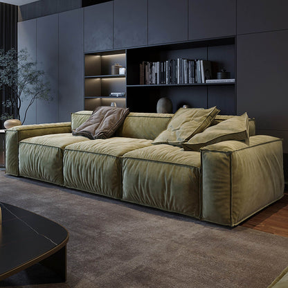 Canapé carré Masha en velours de 110 pouces, quatre places, pour le salon, canapé-lit