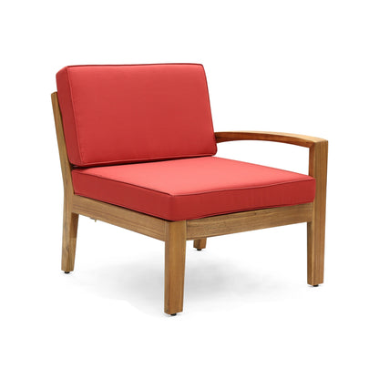 Ensemble canapé-fauteuil Creta avec accoudoirs gauche et droit, 76 cm, amovible, rouge-brun