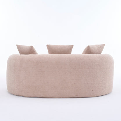 Canapé causeuse incurvé en éponge de compression complète 30D, chenille, sans assemblage