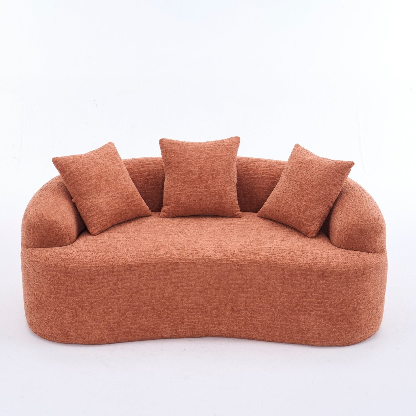 Canapé causeuse incurvé en éponge de compression complète 30D, chenille, sans assemblage