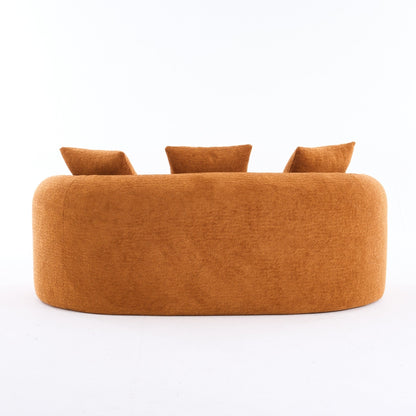 Canapé causeuse incurvé en éponge de compression complète 30D, chenille, sans assemblage