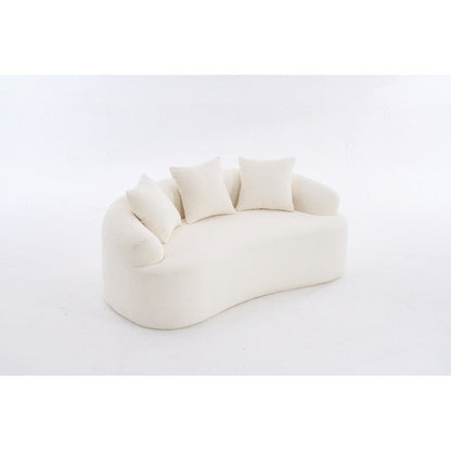 Canapé causeuse incurvé blanc en éponge à compression complète