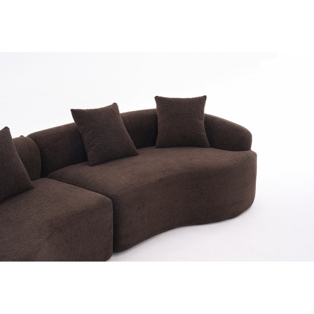 Canapé causeuse incurvé blanc en éponge à compression complète