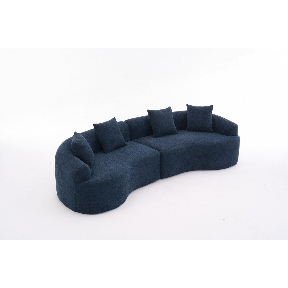 Canapé causeuse incurvé blanc en éponge à compression complète