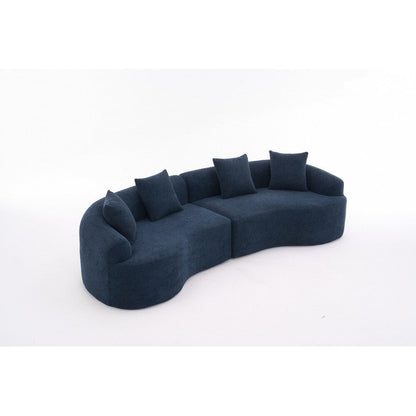 Canapé causeuse incurvé blanc en éponge à compression complète