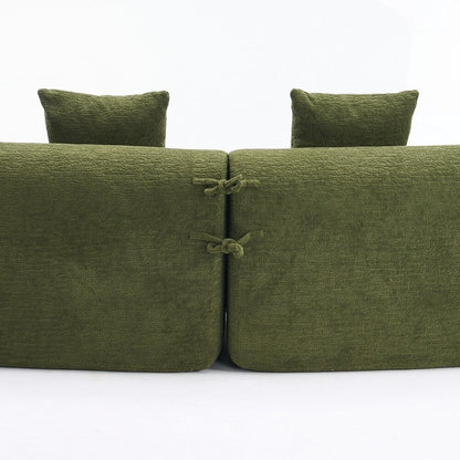 Canapé causeuse incurvé blanc en éponge à compression complète