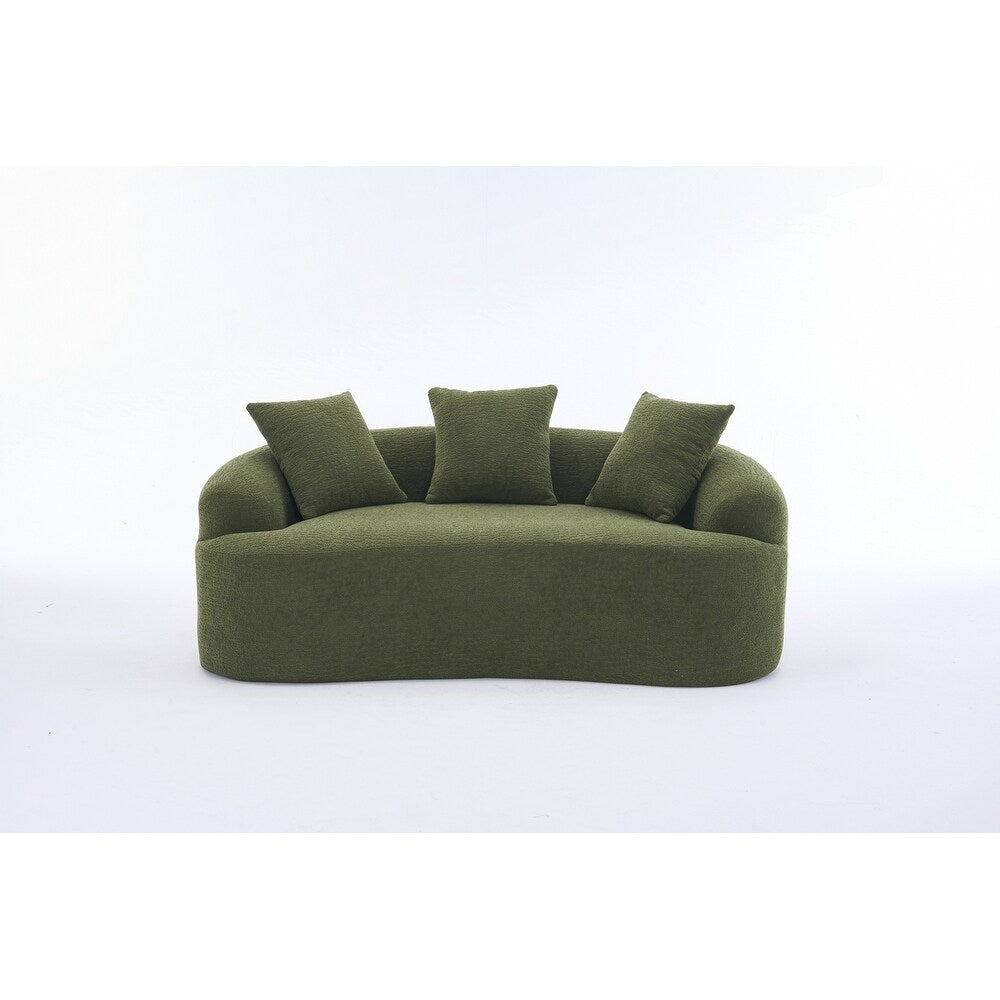 Canapé causeuse incurvé blanc en éponge à compression complète