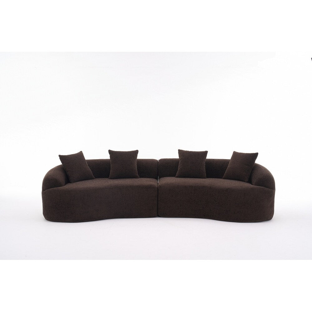 Canapé causeuse incurvé blanc en éponge à compression complète