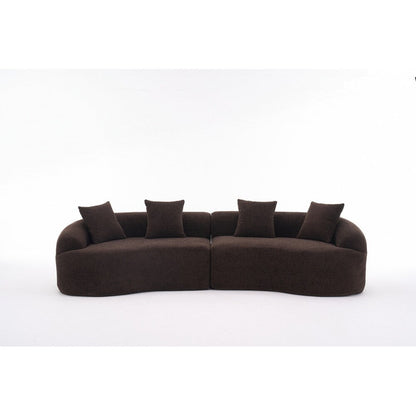 Canapé causeuse incurvé blanc en éponge à compression complète