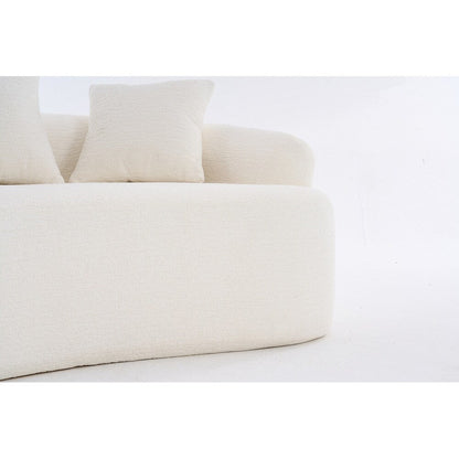Canapé causeuse incurvé blanc en éponge à compression complète