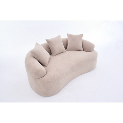 Canapé causeuse incurvé blanc en éponge à compression complète