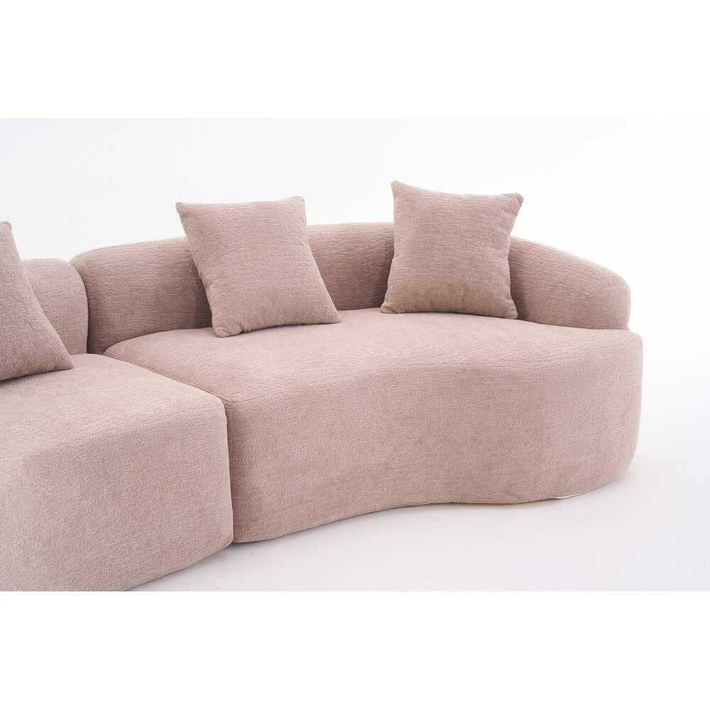 Canapé causeuse incurvé blanc en éponge à compression complète