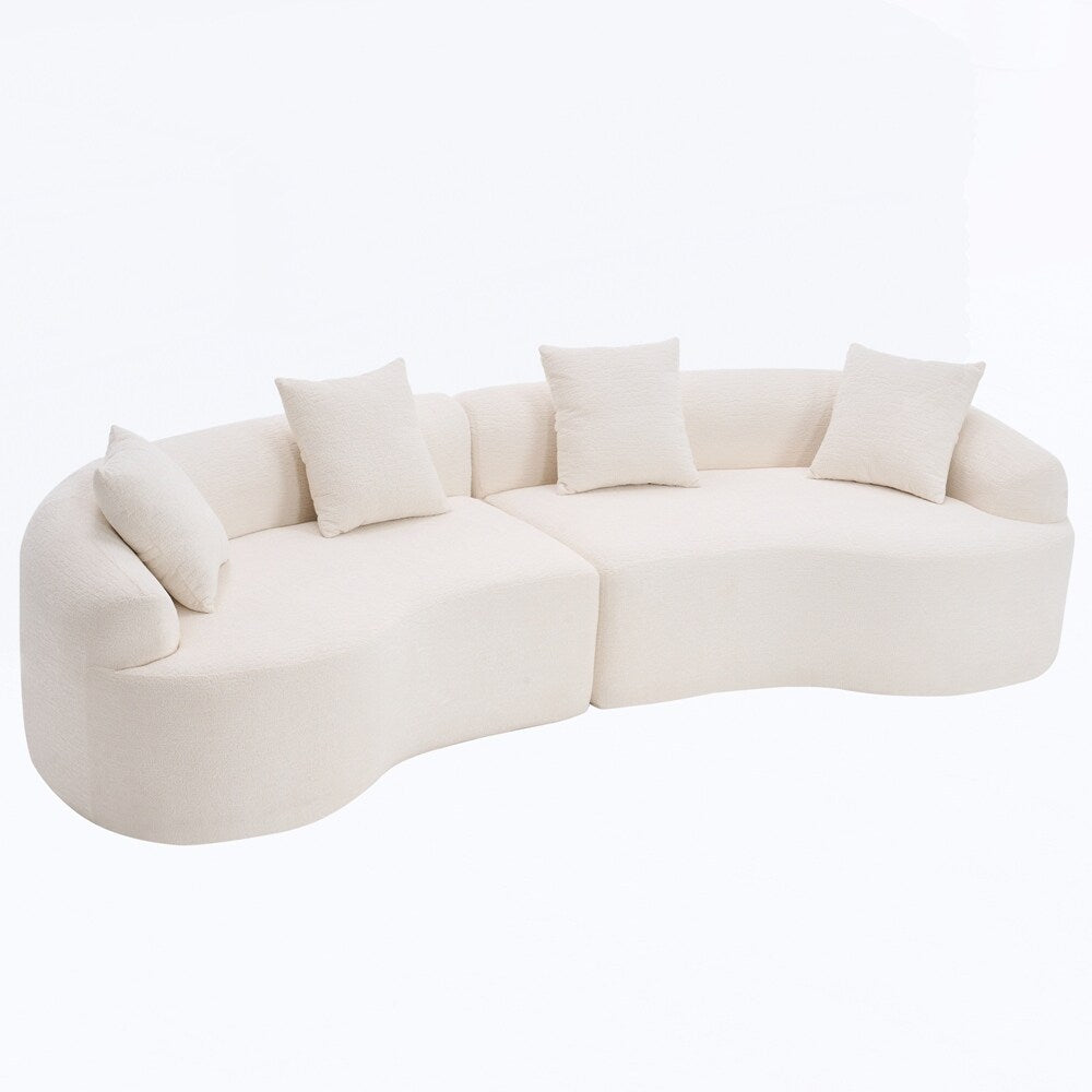 Canapé causeuse incurvé blanc en éponge à compression complète