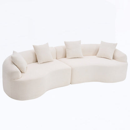 Canapé causeuse incurvé blanc en éponge à compression complète