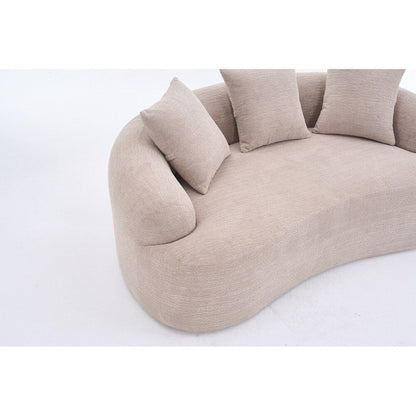 Canapé causeuse incurvé blanc en éponge à compression complète