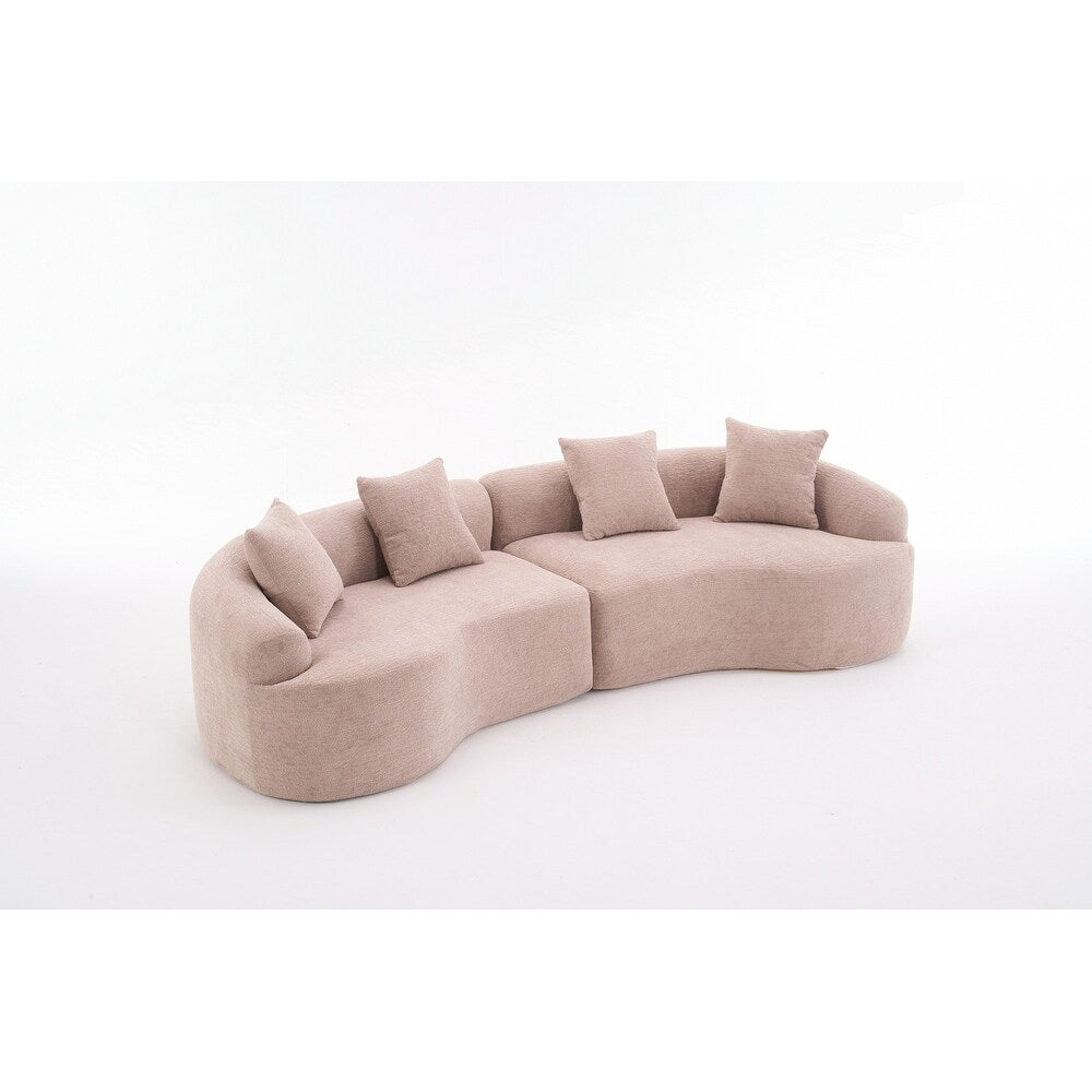 Canapé causeuse incurvé blanc en éponge à compression complète