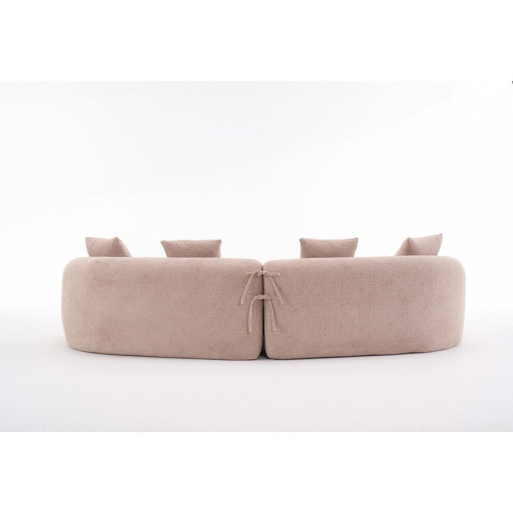 Canapé causeuse incurvé blanc en éponge à compression complète