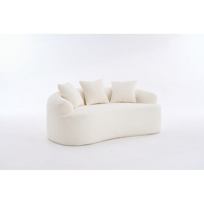 Canapé causeuse incurvé blanc en éponge à compression complète