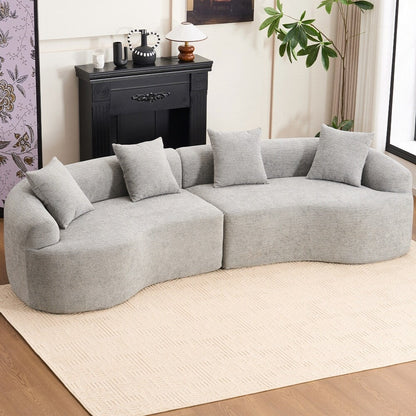 Canapé causeuse incurvé blanc en éponge à compression complète