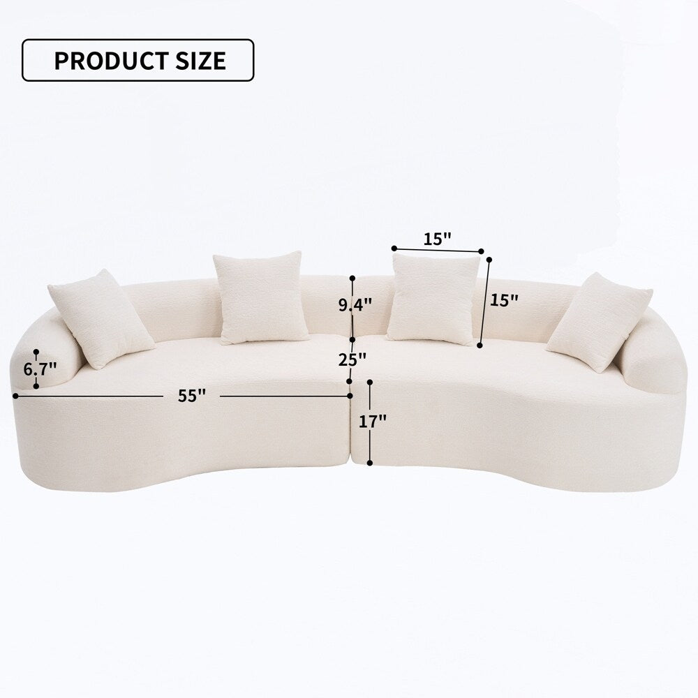 Canapé causeuse incurvé blanc en éponge à compression complète