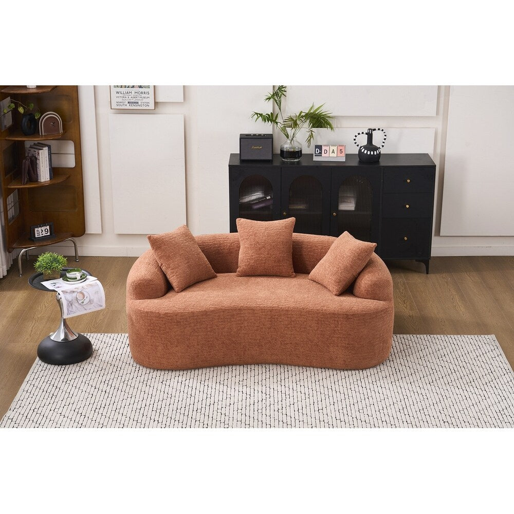 Canapé causeuse incurvé blanc en éponge à compression complète