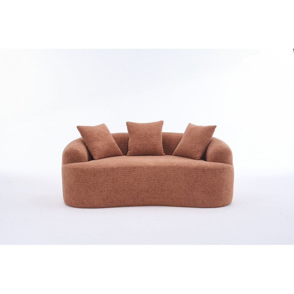 Canapé causeuse incurvé blanc en éponge à compression complète