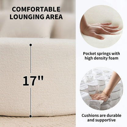 Canapé causeuse incurvé blanc en éponge à compression complète