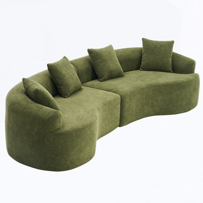 Canapé causeuse incurvé blanc en éponge à compression complète