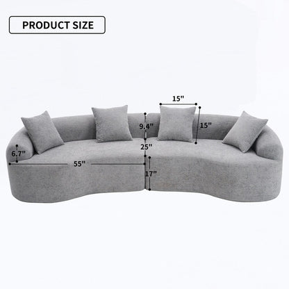 Canapé causeuse incurvé blanc en éponge à compression complète