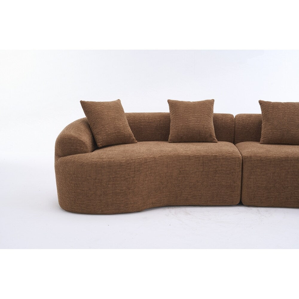 Canapé causeuse incurvé blanc en éponge à compression complète