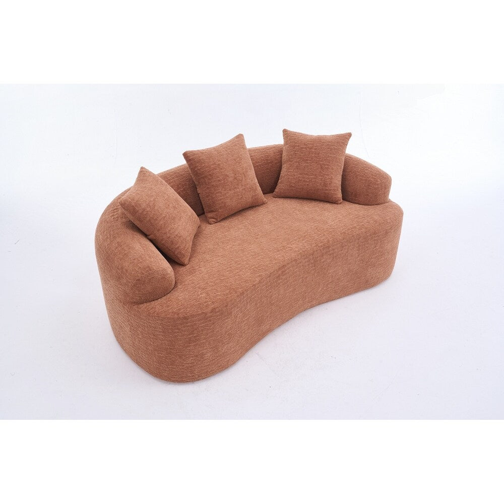 Canapé causeuse incurvé blanc en éponge à compression complète