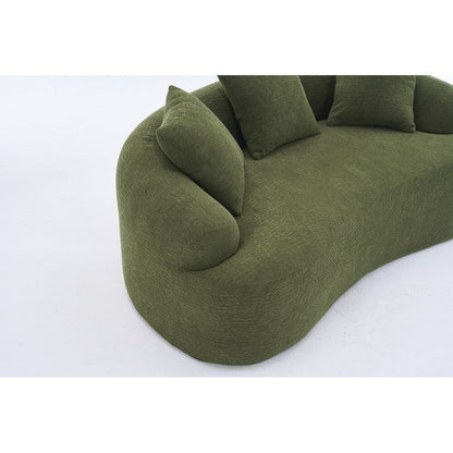 Canapé causeuse incurvé blanc en éponge à compression complète