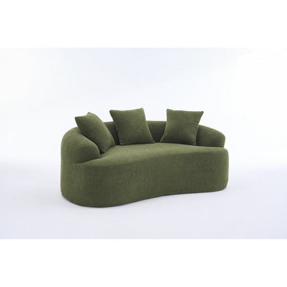 Canapé causeuse incurvé blanc en éponge à compression complète