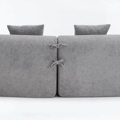 Canapé causeuse incurvé blanc en éponge à compression complète