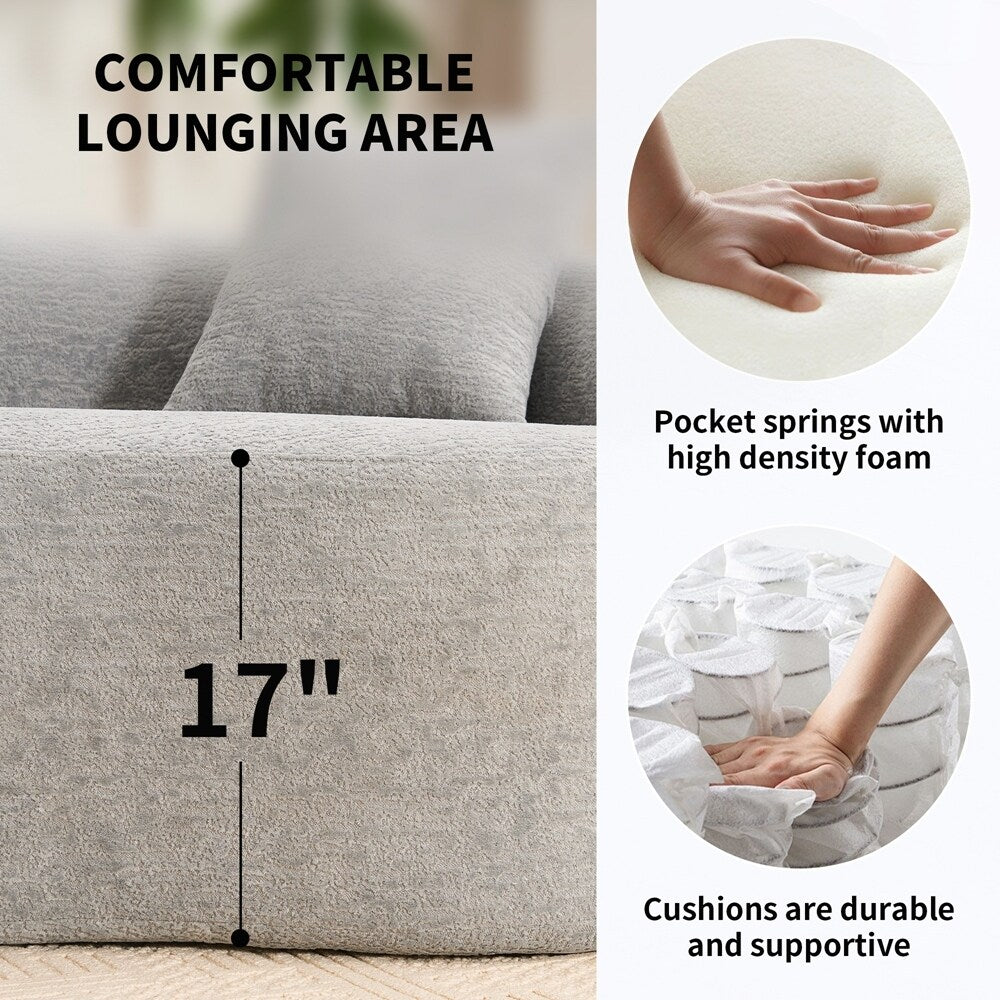 Canapé causeuse incurvé blanc en éponge à compression complète