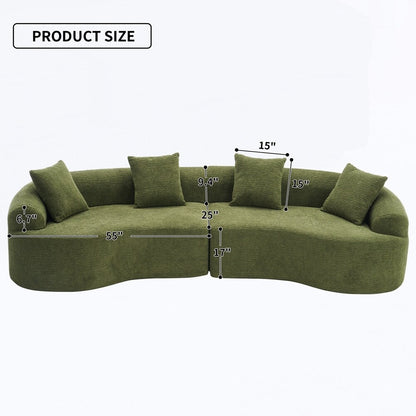 Canapé causeuse incurvé blanc en éponge à compression complète