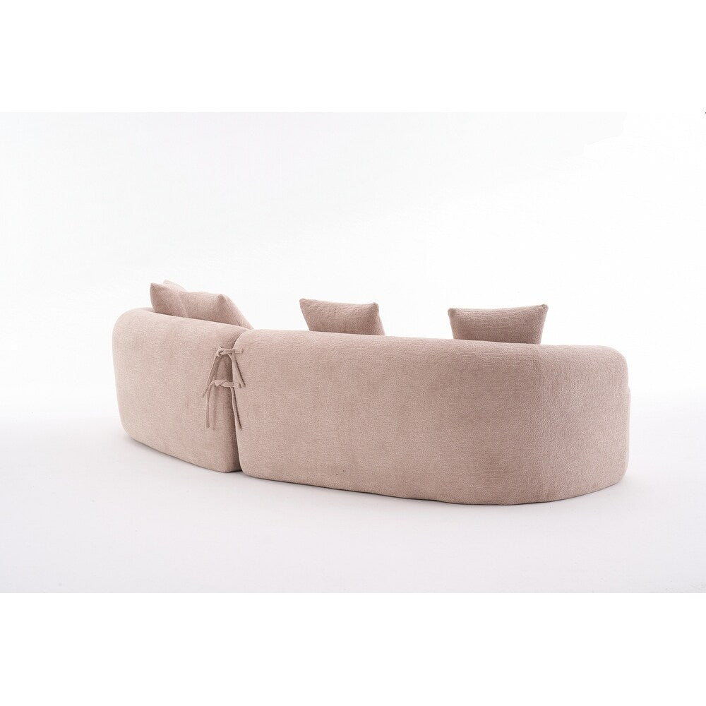 Canapé causeuse incurvé blanc en éponge à compression complète