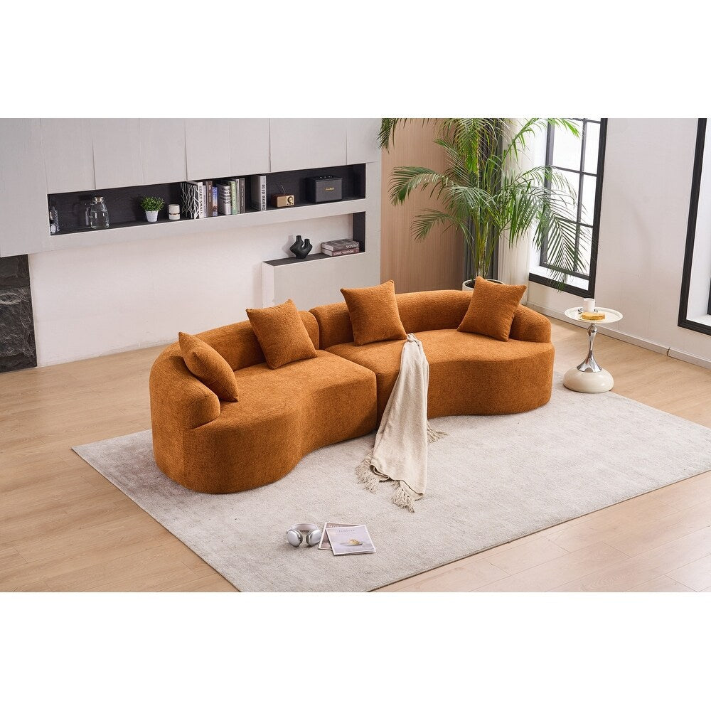 Canapé causeuse incurvé blanc en éponge à compression complète