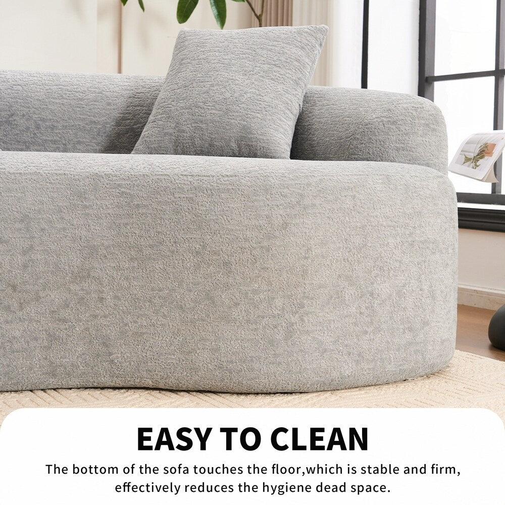 Canapé causeuse incurvé blanc en éponge à compression complète