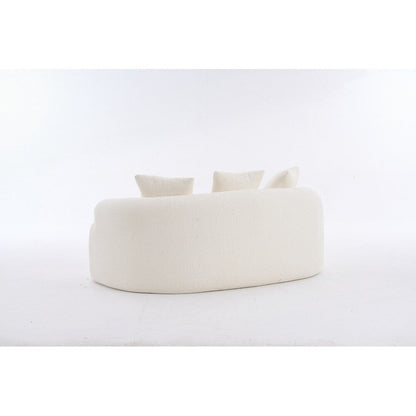 Canapé causeuse incurvé blanc en éponge à compression complète