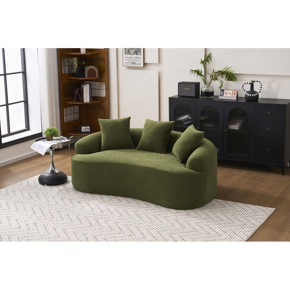 Canapé causeuse incurvé blanc en éponge à compression complète