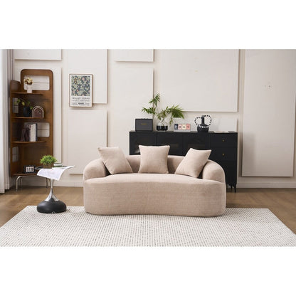 Canapé causeuse incurvé blanc en éponge à compression complète