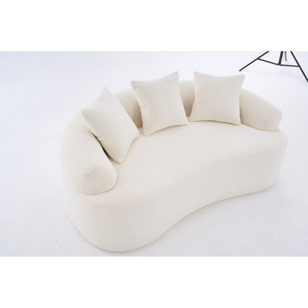 Canapé causeuse incurvé blanc en éponge à compression complète