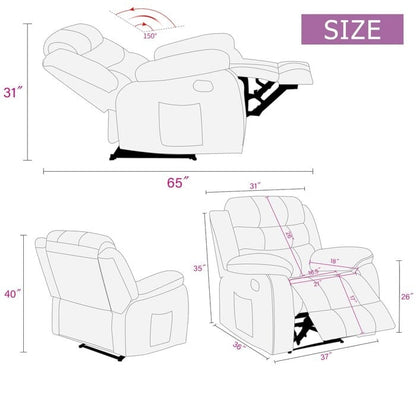 Fauteuil de massage rembourré avec fonction chauffante