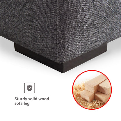 Canapé modulaire personnalisable avec pouf - Revêtement en lin doux et rembourrage en duvet pour une détente confortable