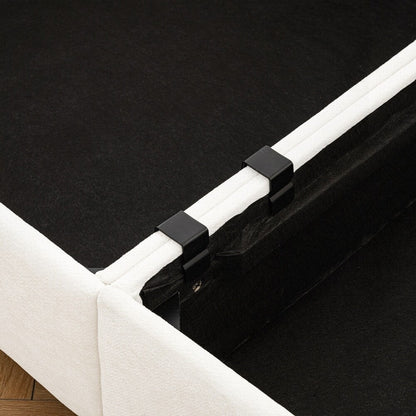 Canapé en chenille avec dossier et accoudoirs cylindriques et siège de rangement