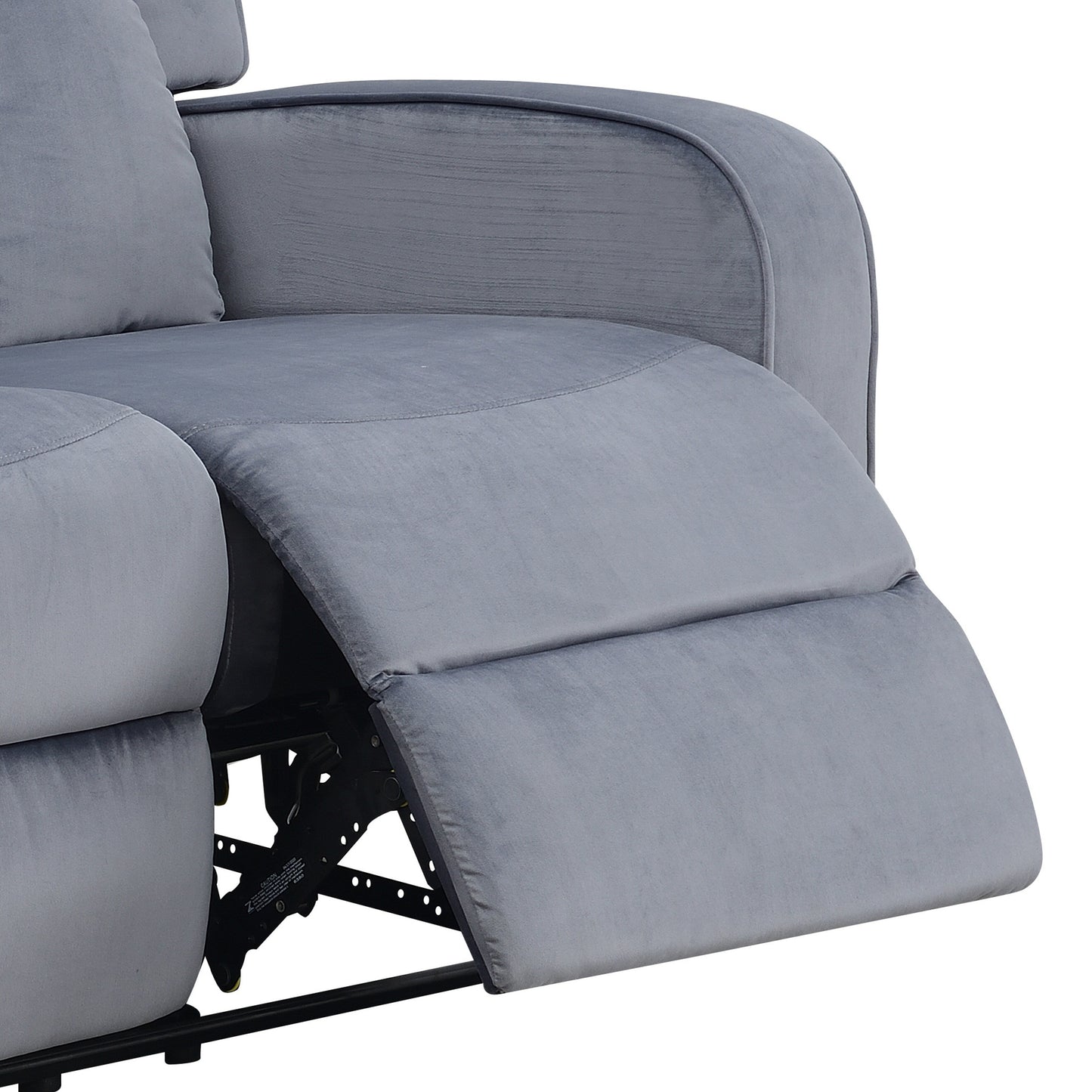 Canapé inclinable rembourré en tissu bleu-gris Dale