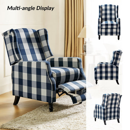 Fauteuil inclinable manuel Damaris de style milieu de siècle avec dossier à oreilles, lot de 2 par HULALA HOME