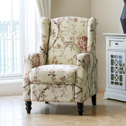 Fauteuil inclinable manuel Damaris de style Mid-Century Modern avec dossier à oreilles par HULALA HOME